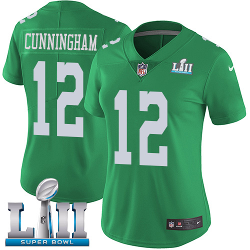 Nike Eagles #12 Randall Cunningham Green Super Bowl LII Women's Stitched NFL Limited Rush Jersey
